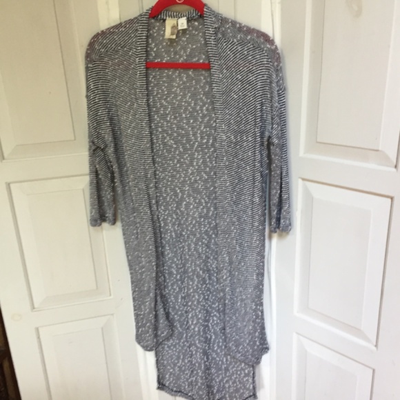 Francesca's Bird Cage Black and White Striped Cardigan - Picture 9 of 15